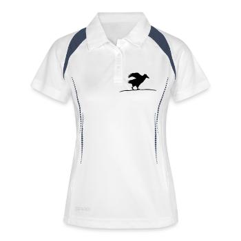 Corbeau oiseau marche corbeau course rapide course drôle - Polo respirant Femme - blanc/marine - Devant
