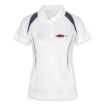 Icône de ligne de cœur - Polo respirant Femme - blanc/marine - Devant