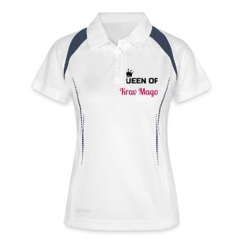 Krav Maga / Krav-Maga / Fight / Martial Art - Polo respirant Femme - blanc/marine - Devant