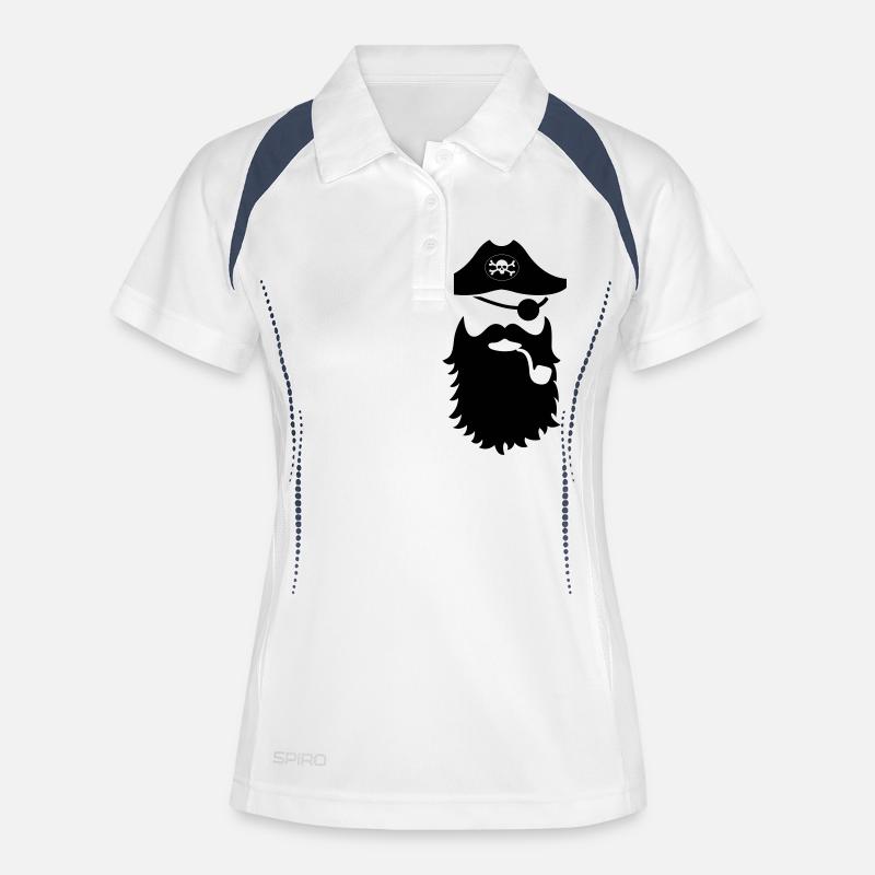 pirat moustache - Women's Polo breathable - white/navy