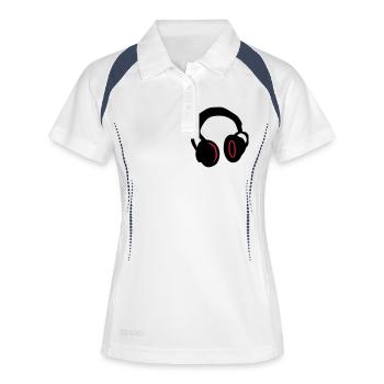 DJ - headphones - Women's Polo breathable - white/navy - Front
