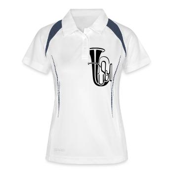 Tuba II - Frauen Polo atmungsaktiv - Weiß/Navy - Vorne