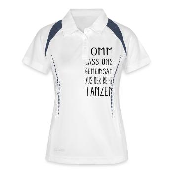 aus der Reihe tanzen - Frauen Polo atmungsaktiv - Weiß/Navy - Vorne
