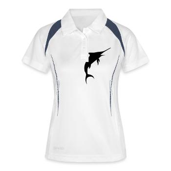 marlin fish animal - Polo respirant Femme - blanc/marine - Devant
