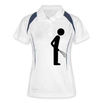 Pinklen WC - Frauen Polo atmungsaktiv - Weiß/Navy - Vorne