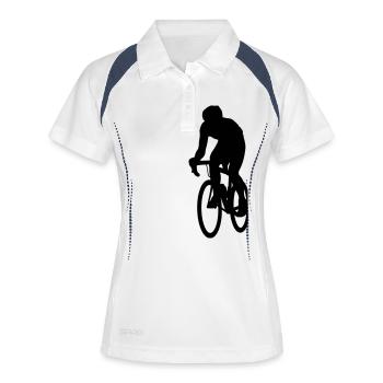 Rennrad - Frauen Polo atmungsaktiv - Weiß/Navy - Vorne