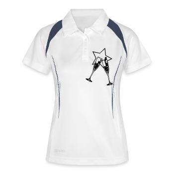 prosit2 - Frauen Polo atmungsaktiv - Weiß/Navy - Vorne