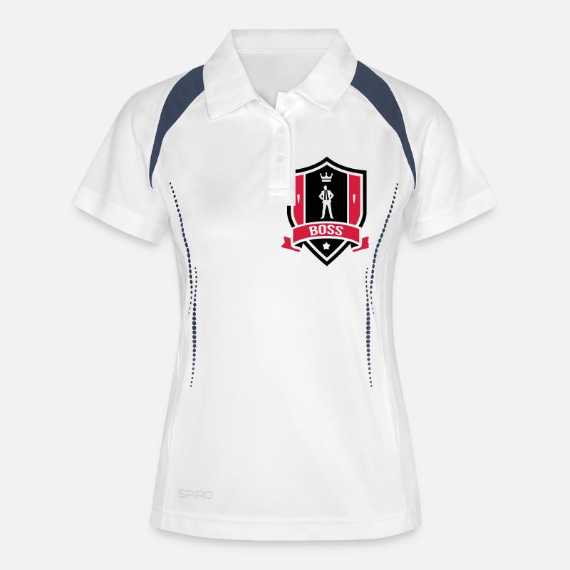 Boss - Women's Polo breathable - white/navy