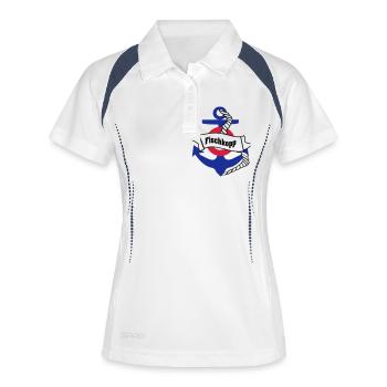 fischkopp - Frauen Polo atmungsaktiv - Weiß/Navy - Vorne