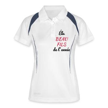 Stepson Schwiegersohn Beau Fils Baby Bébé Birth - Women's Polo breathable - white/navy - Front
