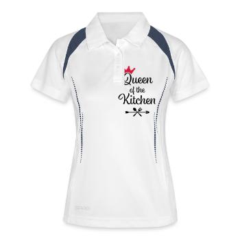 Queen of the Kitchen - Frauen Polo atmungsaktiv - Weiß/Navy - Vorne