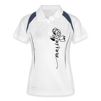 Maria Surname First Name Name Flower - Women's Polo breathable - white/navy - Front