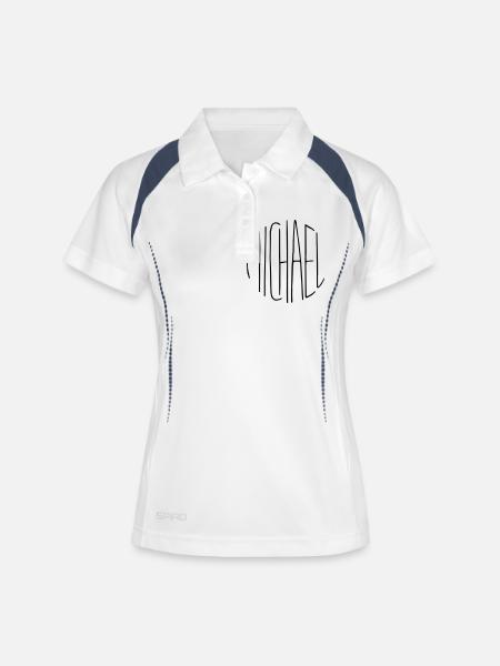 Michael - Women's Polo breathable - white/navy