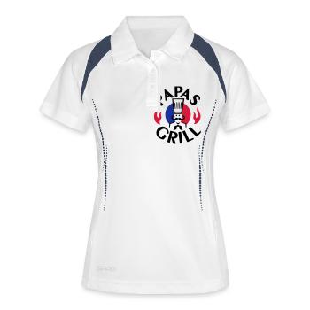 Grill Papa - 3farb - Polo respirant Femme - blanc/marine - Devant