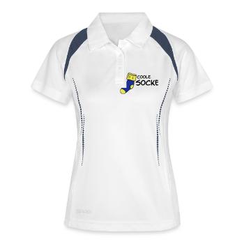 Coole Socke - Frauen Polo atmungsaktiv - Weiß/Navy - Vorne