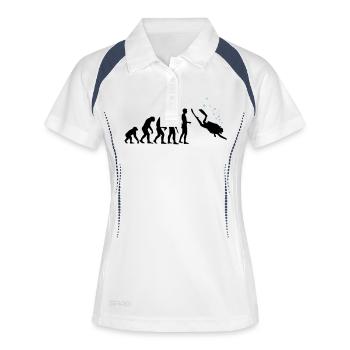 evolution_taucher_c_2c - Frauen Polo atmungsaktiv - Weiß/Navy - Vorne