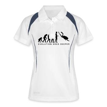 evolution_taucher_b - Polo respirant Femme - blanc/marine - Devant
