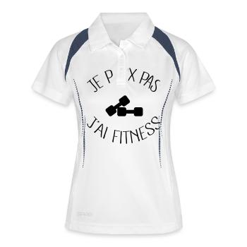 Je peux pas j'ai fitness - Polo respirant Femme - blanc/marine - Devant