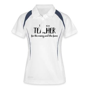 Lehrer - Frauen Polo atmungsaktiv - Weiß/Navy - Vorne
