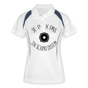 Je peux pas j'ai Sound System - Polo respirant Femme - blanc/marine - Devant