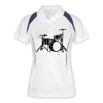 Drums Silhouette Detailed - Women's Polo breathable - white/navy - Front