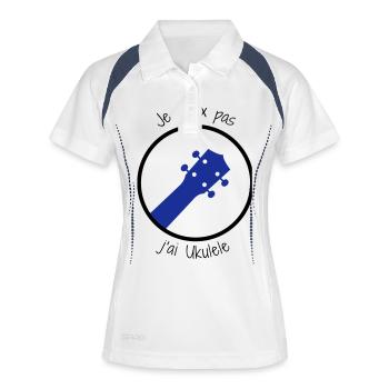Je peux pas j'ai Ukulele - Polo respirant Femme - blanc/marine - Devant