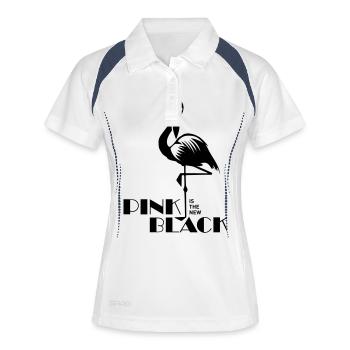 pink is the new black Flamingo rosa Vogel tropisch - Women's Polo breathable - white/navy - Front