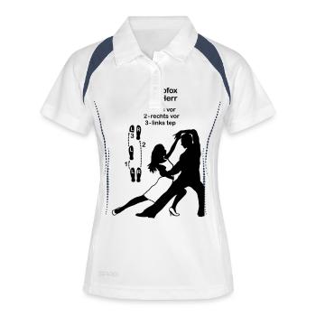 discofox - le Seigneur - Polo respirant Femme - blanc/marine - Devant