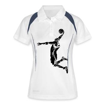Basketball #11 - Women's Polo breathable - white/navy - Front