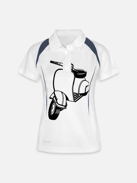 motorroller freiheit reisen - Frauen Polo atmungsaktiv - Weiß/Navy