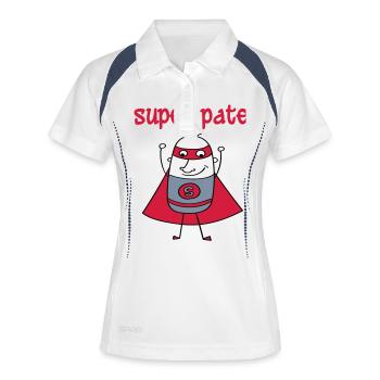 Super pate - Frauen Polo atmungsaktiv - Weiß/Navy - Vorne