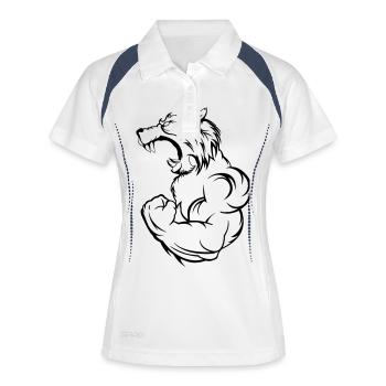 wolf_beast - Women's Polo breathable - white/navy - Front