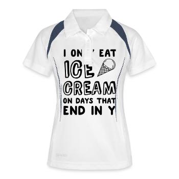 I Only Eat Ice Cream On Days That End In Y - Women's Polo breathable - white/navy - Front