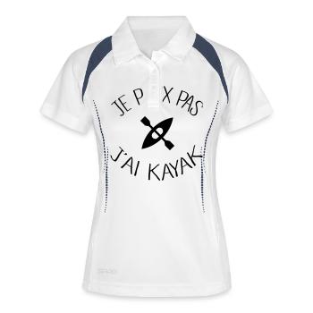 Je peux pas j'ai Kayak - Polo respirant Femme - blanc/marine - Devant