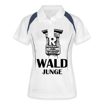 Wald Junge Rennsteig - Frauen Polo atmungsaktiv - Weiß/Navy - Vorne
