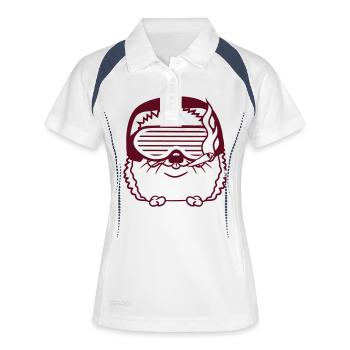 Cute DJ Hedgehog Sunglasses Headphones Party Music - Women's Polo breathable - white/navy - Front