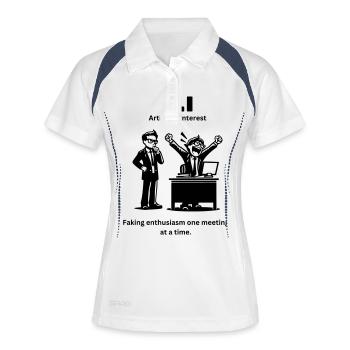 A.I - Künstliches Interesse: Vortäuschen von Begeisterung für mich - Frauen Polo atmungsaktiv - Weiß/Navy - Vorne