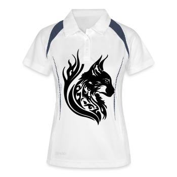 cat - Women's Polo breathable - white/navy - Front