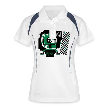 Ska Punk - Frauen Polo atmungsaktiv - Weiß/Navy - Vorne