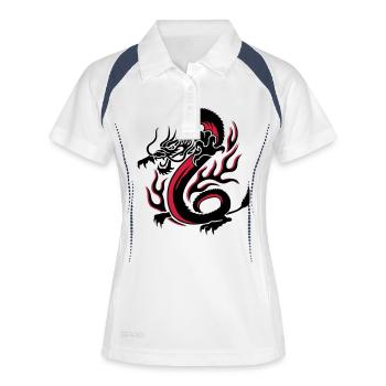 DRAGON ... - Polo respirant Femme - blanc/marine - Devant