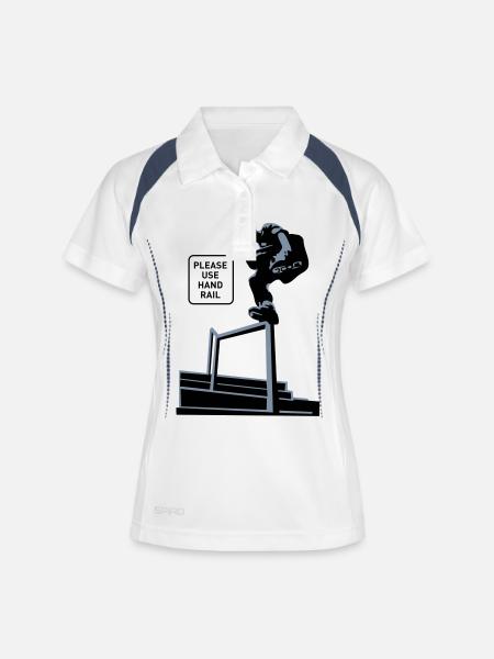 Rampe - Polo respirant Femme - blanc/marine