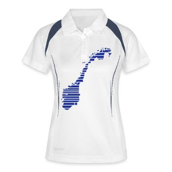 Norwegen - Frauen Polo atmungsaktiv - Weiß/Navy - Vorne