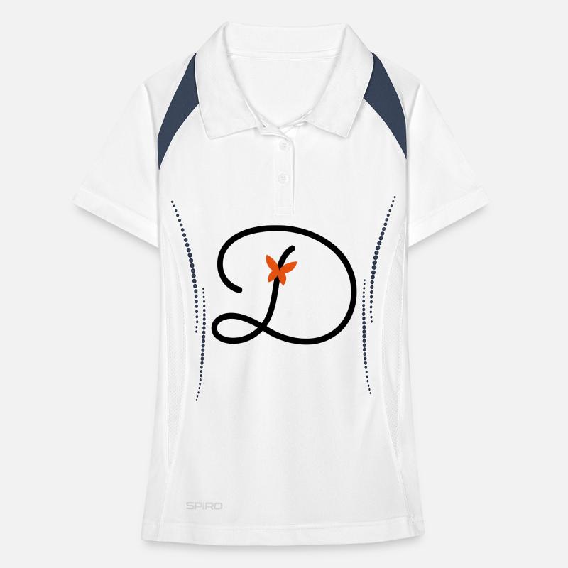Buchstabe D Schmetterlingsbuchstabe Frauen Polo atmungsaktiv