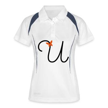 Lettre U Papillon Lettre - Polo respirant Femme - blanc/marine - Devant
