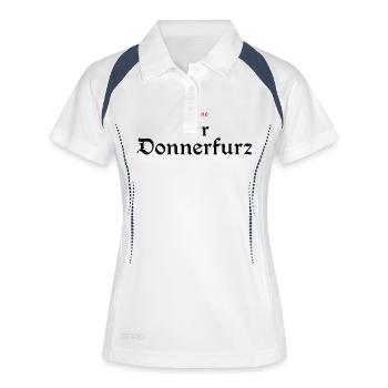 Sir Donnerfurz - Frauen Polo atmungsaktiv - Weiß/Navy - Vorne