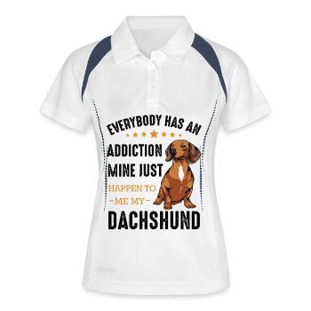 Dachshund with Stars Saying - Women's Polo breathable - white/navy - Front
