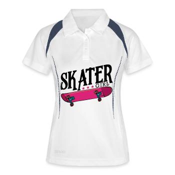 Neon Pink Skateboard - Women's Polo breathable - white/navy - Front