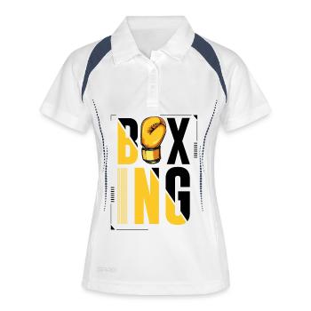 Boxing Boxer Boxing Glove Logo - Women's Polo breathable - white/navy - Front
