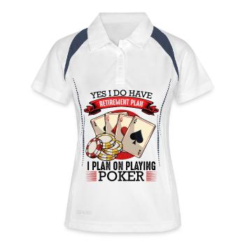 Retirement Plan Cards and Chips - Women's Polo breathable - white/navy - Front