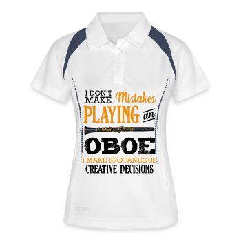 Mistakes Playing I Make Spontaneous - Frauen Polo atmungsaktiv - Weiß/Navy - Vorne